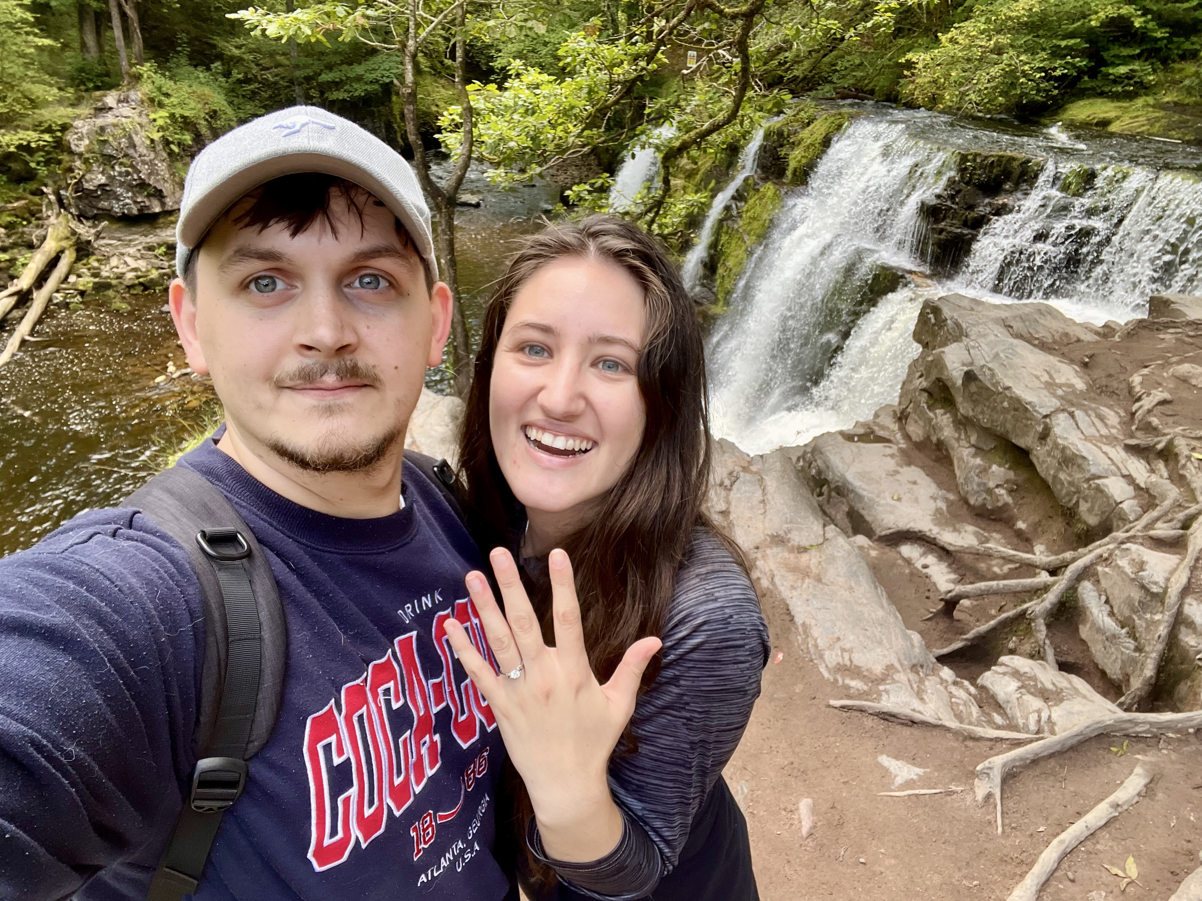 Katie and Conor just after getting engaged.